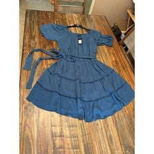 Vestido City Chic Cottagecore Niveles Verde Azulado Para Mujer Talla Mediana Nuevo con Etiquetas Fairycore Boho