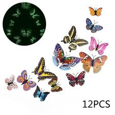Arte de pared mariposa 3D calcomanías pegatinas imán mural decoración del hogar 12 un./juego venta