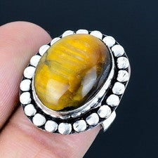 Anillo de joyería de plata esterlina 925 hecho a mano con piedras preciosas...