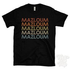 CAMISETA MAZLOUM ESTILO RETRO REPETIDO Hombre y Mujer Novedad Genial Nombre Regalo