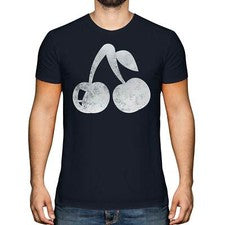 CAMISETA HOMBRE CEREZAS ESTAMPADO DESGASTADO DISEÑO ESTILO VINTAGE TOP CLUBBING REGALO