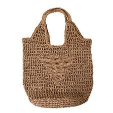 Moda de verano Bolsos de playa Mujer Bandolera Hueca Tejida a Mano Simple Weic1970