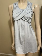 Vestido Blusa Para Mujer Azul Gris Poliéster Informal Verano Atado Volantes Mini Talla S