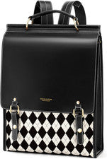 Mochila informal de cuero de viaje universitario estilo vintage de moda para mujer 11x4x15