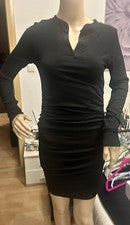 Minivestido Moyabo negro ceñido a la figura talla S nuevo refinado