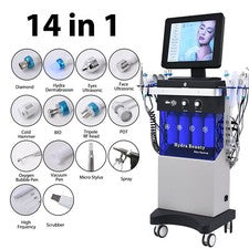 Máquina de piel de belleza facial 14 en 1 multifuncional para el cuidado de la piel facial pantalla táctil
