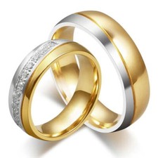 Anillo de compromiso anillo de pareja anillo de amistad anillos de boda bicolor acero inoxidable