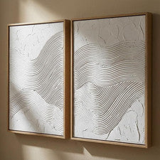 Juego de 2 arte de pared con textura minimalista 3D para decoración moderna del hogar