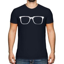 Geek Gafas Moda Hombre Estampado Camiseta Hipster Swag Gafas Manga Corta