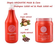 Champú y mascarilla Stapiz Argan 'de Moist & Care 1000 ml