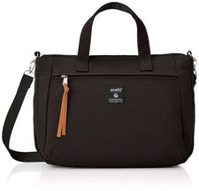 Bolso de hombro anello GRANDE 2 vías A4 SELLO negro