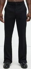 Pantalones elásticos acampanados ajustados con abertura dorada Nova para hombre - negros - talla 42 (45 Wx34 L)