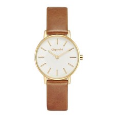 Gigandet Mujer Reloj de Cuarzo Acero Inox Pulsera Cuero Blanco - MINIMALISM G36