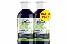 Paquete de 2 champúes para cabello negro Corpore Sano con henna queratina aloe 300 ml