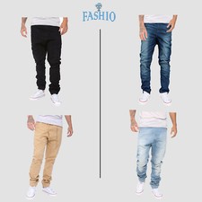 Pantalón elástico de algodón para correr de entrepierna baja con cordón holgado de sarga HipHop para hombre