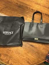 Bolso de Mano Versace Perfume Negro Grande para Mujer - Correa Desmontable, Bolsa para el Polvo