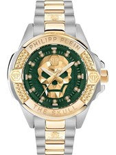 Orologio PHILIPP PLEIN THE SKULL PWNAA0622 Bracciale Acciaio Bicolor Gold Verde