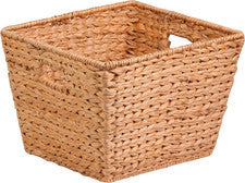 Cesta de Jacinto Natural de 15 Pulgadas con Asas para Mantas y Hogar