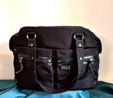 Kenneth Cole Reaction Bolso de Mano Cartera Negro Lona Nuevo sin Etiquetas