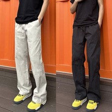 Pantalones estilo jogger informales impermeables de poliéster cintura alta rectos para hombre