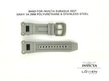 Auténtica correa de reloj Invicta Subaqua 0657 gris poliuretano 34,3 mm