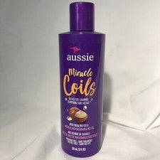 Champú Aussie Miracle Coils cuidado del cabello sin sulfatos y parabenos 8 oz