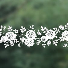 Pegatinas de vinilo con estampado de flores blancas elegante y extraíble opción de decoración del hogar