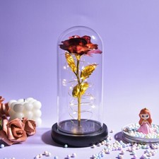 Totalmente Nuevo - Cristal Galaxia Vidrio LED Encantado Rosa Para Siempre Decoración del Hogar Regalo