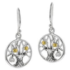 TRENDOR Joyería Mujer Pendientes Plata 925 Árbol de la Vida 41657