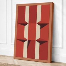 Impresión geométrica en lienzo de simetría y flechas arte de pared decoración del hogar listo para colgar
