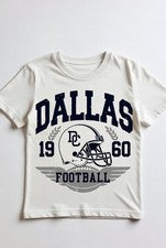 Camiseta gráfica de fútbol americano Dallas blanca con logotipo de casco estilo 1960 camiseta de fan S-3XL