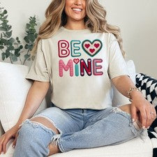 Camiseta Be Mine para mujer hilada en anillo estilo ganchillo amor San Valentín regalo para ella