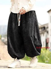 Pantalones holgados retro informales estilo chino de gran tamaño para hombre Bloomers pierna ancha
