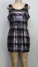 Vestido para mujer Forever Fashion sin mangas lentejuelas negro talla M