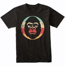 Camiseta Retro Gorila Ape Estilo Vintage Animal Salvaje Mono (Colores Retro)