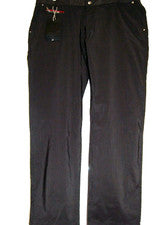 Pantalones informales Mondo Exclusivos para hombre negros brillantes a rayas talla W 38 L 34 NUEVO