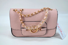 Cartera rosa de hombro con doble cadena frontal a presión Marilyn Monroe para mujer nueva con etiquetas