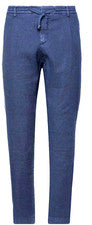 Pantalón Yan Simmon Azul Algodón Lino Para Hombre Informal Italia Talla US 42 EU 56