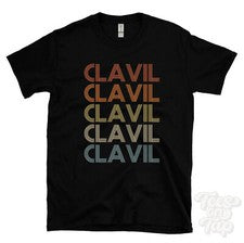 CAMISETA CLAVIL ESTILO RETRO REPETIDO Hombre y Mujer Novedad Genial Nombre Regalo