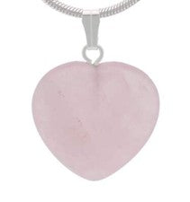 Colgante corazón cuarzo rosa colgante corazón piedra preciosa con ojal plateado 2 x 2 cm