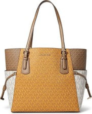 Nuevo Bolso de Mano Michael Kors Voyager Para Mujer Grande Bloque de Color Firma Caléndula Multi