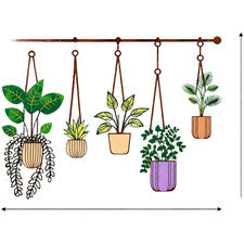 Decoración de pared colgante minimalista para plantas marco de metal y follaje de plástico