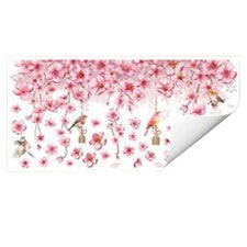 Pegatina de ventana de doble cara para flor de cerezo para delicada decoración del hogar