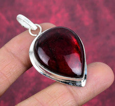 Joyería colgante de plata de ley 925 hecha a mano con piedras preciosas de labradorita destello rojo