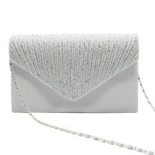Bolso sin asas para mujer satinado diamante noche novia moda boda graduación bolso de mano Reino Unido