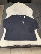 NUEVO CON ETIQUETAS Para hombres George Henley Estilo Térmico Tejido Camisa Top Camisa Azul Marino Oscuro 3XL
