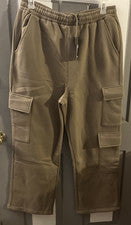 Pantalones deportivos cargo American Stitch para hombre caqui XL polivinílico/algodón 6 bolsillos nuevos con etiquetas
