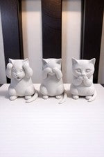 3 gatos sabios no ven el mal, no escuchan el mal, no hablan el mal adornos para gatos malvados decoración del hogar