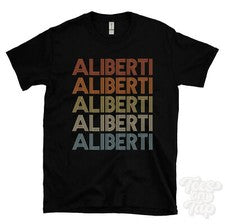 CAMISETA ALIBERTI ESTILO RETRO REPETIDO Hombre y Mujer Novedad Genial Nombre Regalo