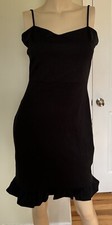 Vestido ajustado al cuerpo LULU'S Lulus negro con tiras con volantes dobladillo para mujer talla M NUEVO NUEVO CON ETIQU
